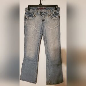 Vintage VogassLight Blue Low Rise Flare Jeans for Women